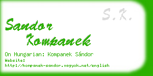 sandor kompanek business card